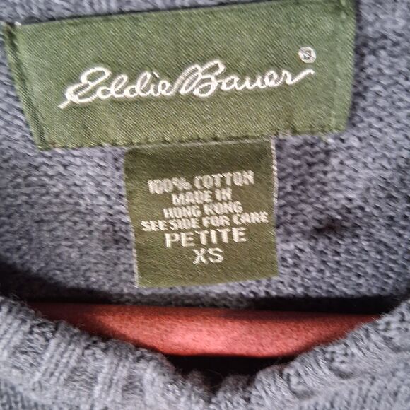 Vintage Eddie Bauer Women's Sz PXS Fair Isle Nordic Sweater Cottagecore Cotton - Picture 3 of 8